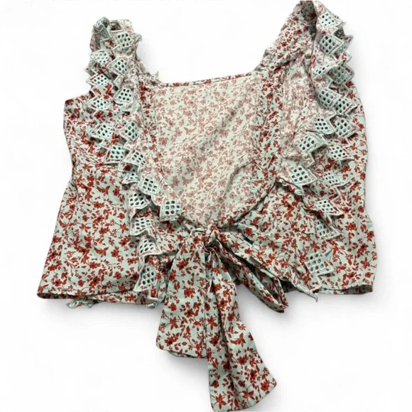 Anthropologie Blue Tassel Trina Blouse Sz L - Picture 6 of 6